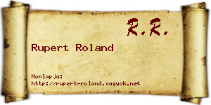 Rupert Roland névjegykártya